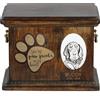 Art Dog Urna Per Ceneri Di Coonhound Nero E Tan Con Piastra In Ceramica E Descrizione