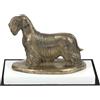 Terrier Ceco - Statua Con Cani Su Basamento In Legno Bianco DE