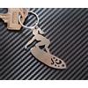 Surfer Girl Portachiavi Acciaio Inox Tavola da Surf Regalo