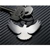 DOVE White Peace Love Joy Portachiavi Anello Portachiavi Argento Acciaio Inox