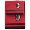 AC Milan - Set Asciugamano E Ospite in Spugna, Rosso Nero, 100 X 60 X 1 Cm, Unis