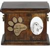 Art Dog Saluki - Urna Per Ceneri Di Cane Con Piastra In Ceramica E Descrizione DE