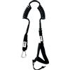 Kaohi Leash Kaohi harness/belt leash (with grip) - double coil 6' x 8mm, Nero