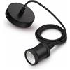 LED Corda Vintage Portalampada, Nero