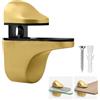 Drhomeam Supporto regolabile per mensole in vetro in lega di zinco, staffe per mensole in vetro, resistente, supporto per montaggio a parete per casa, bagno, cucina (oro)