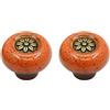HDJNal - Set di 2, pomelli in ceramica - Maniglie per ante di armadietti da cucina, maniglie rotonde vintage per mobili, maniglie per cassetti - Stile vintage shabby chic (diametro 32 mm