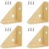 TopHomer 4 staffe angolari, 38 mm x 38 mm, 90 angoli triangolari, staffe angolari in metallo, connettore di supporto per letto, con viti, per armadio, scrivania, letto, cachi
