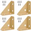 TopHomer 4 staffe angolari, 66 mm x 66 mm, 90 angoli triangolari, staffe angolari in metallo, connettore di supporto per letto, con viti, per armadio, scrivania, letto, cachi