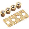 TopHomer Chiavistello a sfera per porta dell'armadio, diametro 9,5 mm, 4 pezzi, in ottone, con piastra di attacco