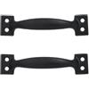 SENRISE 2 Pezzi Maniglia a Tirare, Maniglie a Forma di Arco Retrò in Ferro per Porte per Giardino, Cancello, Cucina (Nero)
