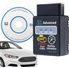 Generic Lettore di codici automobilistici - Scanner guasti luce motore wireless, strumento diagnostico veicolo | Lettore di codici per auto OBD2 per tutte le auto, scanner per luci del motore di controllo con