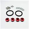 SENRISE - Kit di fissaggio a sgancio rapido per auto, in lega di alluminio, per cofano del bagagliaio e parafanghi, colore: rosso