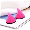 Generic Corno da Diavolo per Casco da 2 Pezzi con Ventose, Accessori per la Decorazione del Casco da Moto da Ciclismo (Rosa)