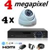 Global Kit Videosorveglianza 4 telecamere AHD 4MPX 24 led 1080P Full Hd Con Hdd 250 Gb
