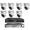Hikvision KIT videosorveglianza Hikvision DVR 8 Canali 7 Telecamere DOME 5 MP Hdd 500gb