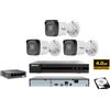 HIK VISION Kit videosorveglianza IP Hikvision Nvr 4 Canali 3 telecamere bullet 4 MP HDD 1TB