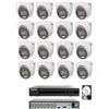 Hikvision KIT videosorveglianza Hikvision DVR 16 canali 16 telecamere colorvu 2 MP hdd 1tb
