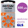 Rayovac 800 Batterie pile RAYOVAC Extra 13 per Apparecchi Acustici PROTESI udito PR48