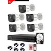 HIKVISION Kit Videosorveglianza Hikvision DVR 8 canali 5 telecamere bullet 2 megapixel hdd