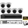 HIK VISION Kit videosorveglianza IP Hikvision Nvr POE 8 Canali 6 telecamere turret 4 MP HDD