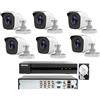 Hikvision KIT videosorveglianza Hikvision DVR 8 Canali 6 Telecamere bullet 5 MP Hdd 500gb