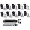 Hikvision KIT videosorveglianza Hikvision DVR16 Canali 10Telecamere bullet 2 MP Hdd 500gb