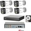 Dahua KIT videosorveglianza Dahua DVR 4 canali 4 Telecamera 5 MP Smart Dual Light 500g