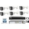 Hikvision Kit Videosorveglianza Hikvision DVR con 6 Telecamere bullet 8 MP 4K HDD 1 TB