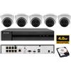 HIK VISION Kit videosorveglianza IP Hikvision Nvr POE 8 Canali 5 telecamere turret 4 MP HDD