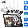 HISSEU Hiseeu 5MP Wifi Kit 4 Telecamere Monitor Sorveglianza Sistema Sicurezza Notturna