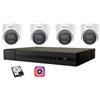HIKVISION Kit videosorveglianza IP Hikvision Nvr POE 4 Canali 4 telecamere dome 2mpx 500GB