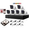 HIKVISION KIT VIDEOSORVEGLIANZA HIKVISION DVR 8 CANALI 6 TELECAMERE 2 MPX HD 500 GB