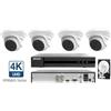 Hikvision Kit Videosorveglianza Hikvision DVR con 4 Telecamere dome 8 MP 4K HDD 1 TB