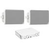 Hikvision Kit Audio Filodiffusione Hikvision Amplificatore 60W BT USB MIC 2 Casse Parete