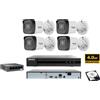 HIK VISION Kit videosorveglianza IP Hikvision Nvr 4 Canali 4 telecamere bullet 4 MP HDD 1TB