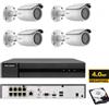 HIKVISION KIT videosorveglianza ip POE Hikvision Nvr 8 canali 4K 4 telecamere Varifocal 2.