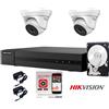 HIKVISION KIT VIDEOSORVEGLIANZA HIKVISION DVR 4 CANALI TELECAMERE DOME IR 40MT HD 1 TB