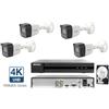 Hikvision Kit Videosorveglianza Hikvision DVR con 4 Telecamere bullet 8 MP 4K HDD 1 TB