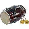 Strumento Dholak Musicale In Legno Sheesham D1 Con Manjira Dadi E Bulloni