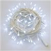 ETTROIT Catena Luminosa 100 LED, 10Mt, Luce Bianca, Cavo Bianco, IP65, Prolungabile, Effetto Flash Totale, ghirlanda nataliza, negozi, balcone