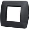 ETTROIT LN85214 Placca Plastica 2P colore Nero Satinato Compatibile Con Bticino Living Light Serie Space