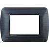 Ettroit LN85314 placca 3 posti 3P nero satinato serie SPACE compatibile BTicino Livinglight
