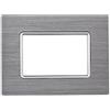 ETTROIT MT86306 Placca In Alluminio Serie Solar 3P Colore Silver Compatibile Con Bticino Matix