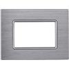 ETTROIT MT86317 Placca In Alluminio Serie Solar 3P Colore Silver Lucido Compatibile Con Bticino Matix