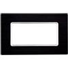 ETTROIT MT86402 Placca In Alluminio Serie Solar 4P Colore Nero Compatibile Con Bticino Matix