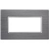 ETTROIT MT86406 Placca in alluminio 4P Colore Silver Compatibile Con Bticino Matix