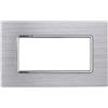 ETTROIT MT86417 Placca in alluminio 4P Colore Silver Lucido Compatibile Con Bticino Matix