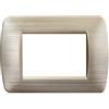 ETTROIT placca 3 posti serie SPACE 3P in plastica colore oro satinato compatibile Bticino Living Light LN85311