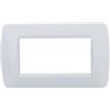 ETTROIT Placca 4 posti serie space bianca plastica satinata compatibile Living light LN85401