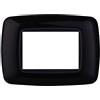 Ettroit placca compatibile Bticino Livinglight 3 moduli plastica bombata colore nero - LN88302